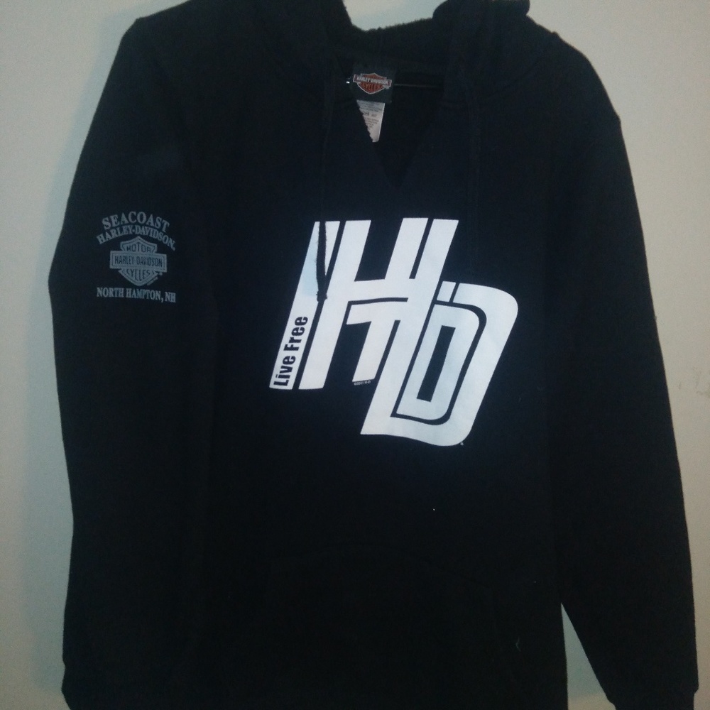 RARE HARLEY DAVIDSON SEACOAST BLACK HOODIE SIZE XL